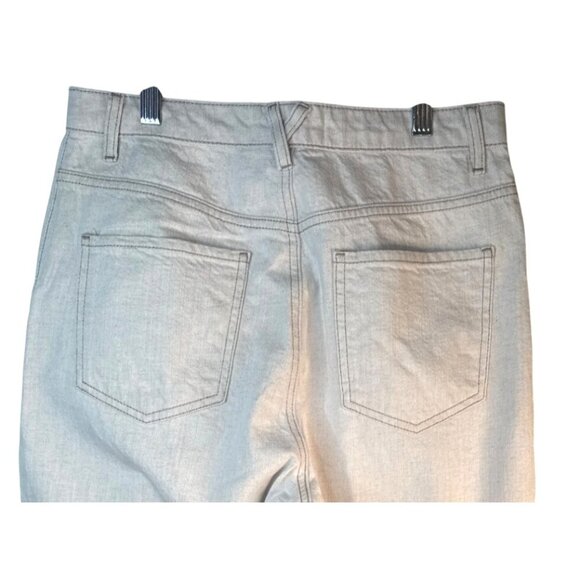 ZARA Linen Blend Small Wide Leg Pants Beige - Picture 10 of 15